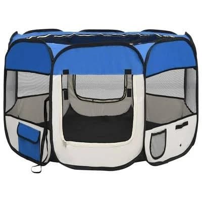 vidaXL Foldable Dog Playpen with Carrying Bag