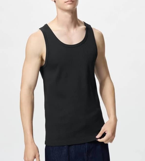 UNIQLO Men's Dry Color Ribbed Tank Top
