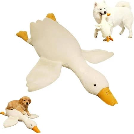 Large Plush White Duck Dog Toy, Goose Dog Toy, Large Plush White Goose, Big Realistic Stuffed Gooses Dog Toys, Interactive Dog Toys for Chewing,