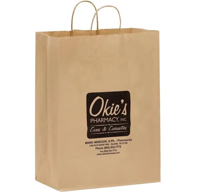 Natural Kraft Twisted Paper Handle Shopper Bags