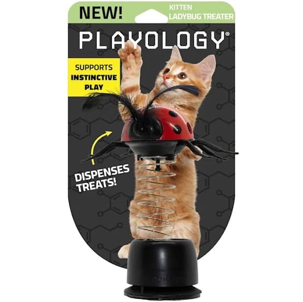 Playology Pop-Up Ladybug Treater Cat Toy