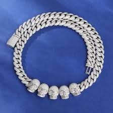 10mm Cuban Chain Skull Mens Silver Chain Necklace 925 Sterling Silver D VVS Moissanite Hip Hop Jewelry For Men And Women, Perfect For Christmas Parties And Gifts From Fashion_theme888, $48.25 | DHgate.Com