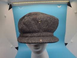 Dark Gray Herringbone Wool Peaky Blinders Newsboy Hat Sz L 7 1/4-7 3/8” Vintage | eBay