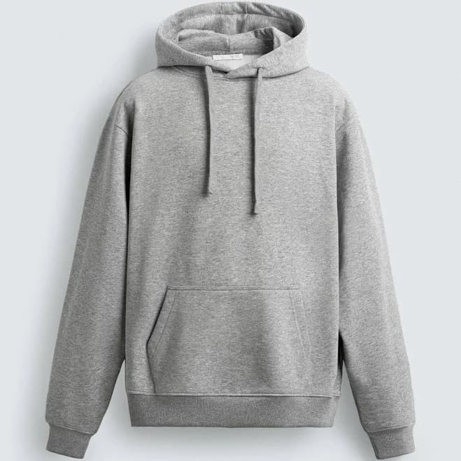 Zara Men's Basic Heavyweight Hoodie Sweatshirt