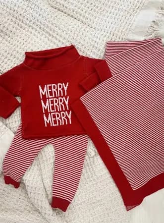 Red/ White Stripes Baby Blanket