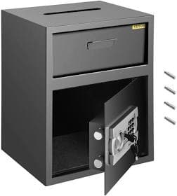 Digital Depository Safe 1.7 Cubic Feet Made of Carbon Steel Electronic Code Lock Depository Safe with Deposit Slot with Two Emergency Keys Depository Box for Home Hotel Restaurant and Office