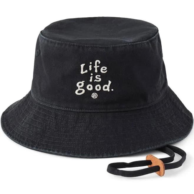 Life Is Good Vintage Wordmark Stacked Bucket Hat