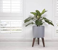 Amazon.com : D'vine Dev 8 Inch Planter Pot with Stand, Mid-Century Tall Plant Pot with Legs for Indoor Plants, Small, Grey, 88-O-A-3 : Patio, Lawn & Garden