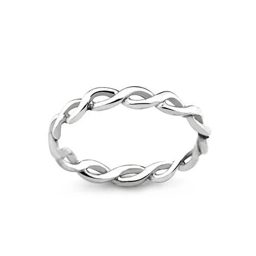 Minimalist Twisted Rope Silver Ring