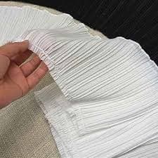 Wide Ruffled Lace Trims Chiffon Fabric Pleated Lac Trims for Garment Extender and Craft Sewing 6-1/2" Wide 2 Yards/Lot (White) - Amazon.com