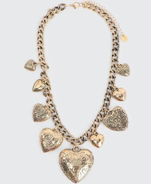 Ardene Women's Chunky Chain Heart Pendant Necklace