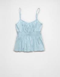 AE Sunchaser Tie-Front Smocked Cami | American Eagle