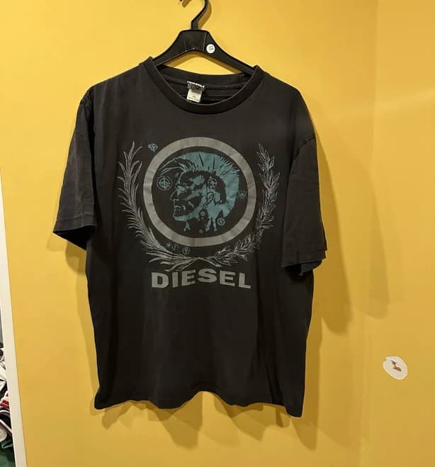 Vintage Diesel Only The Brave Size Xl Mohawk Black Logo Print T Shirt
