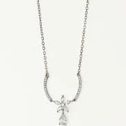 Floral Crystal Drop Pendant Necklace