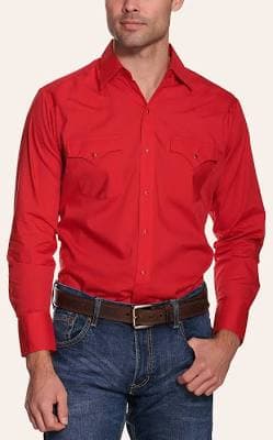 Ely Cattleman Men's Long Sleeve Solid Western Snap Shirt