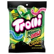 Trolli Mountain Dew Crawlers Sour Brite Crawlers Gummi Candy, 4.25 oz