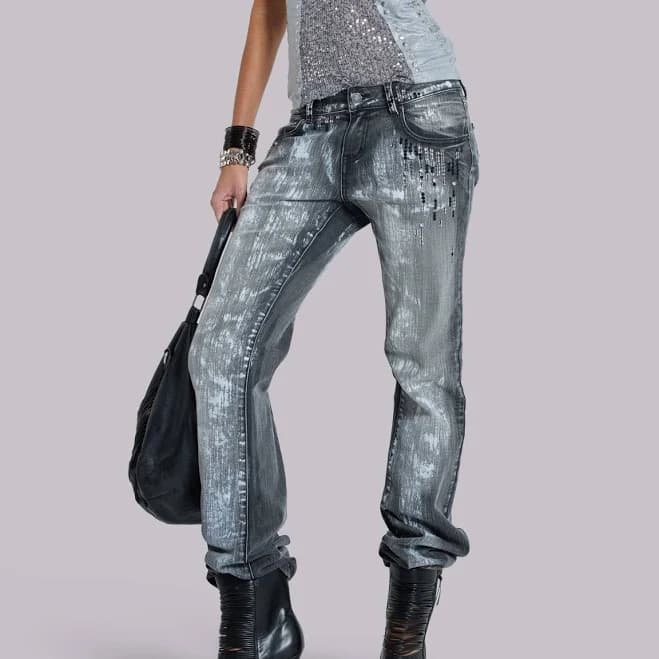Jaded London Sequin Bootcut Cooper Jeans