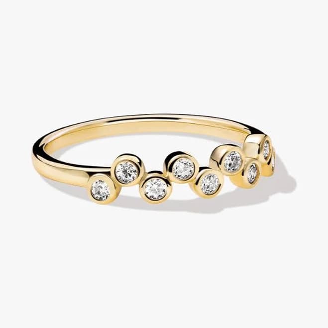 Sapphire Bezel Zig-Zag Ring