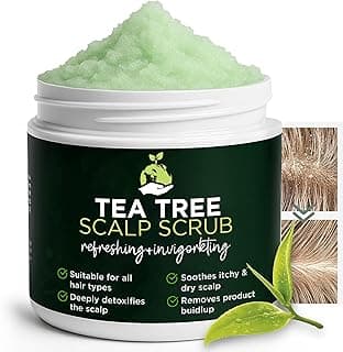Tea Tree Scalp Scrub | Itchy & Dry Scalp Care with Tea Tree Oil, Quartz Powder & Sea Salt | Gently Exfoliates, Helps Reduce Flakes, Supports Healthy Hair Growth & Scalp Balance