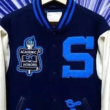 Blue supreme varsity jacket - make an offer!