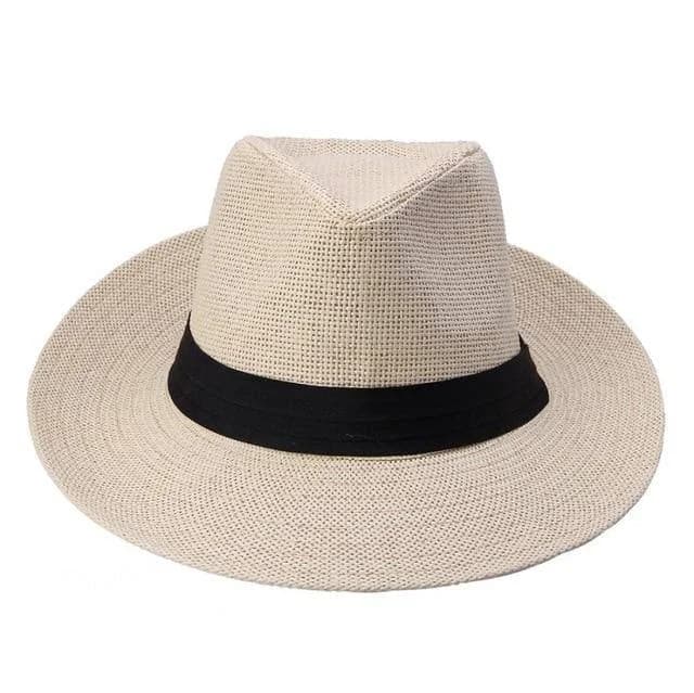 Paper Straw Panama Hat with Black Ribbon