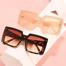 Amazon.com: GAOXIN Square Frame Fashion Sunglasses for Men and Women Outdoor Vacation Sun Shading Beach Decoration (Color : C, Size : Medium) : Clothing, Shoes & Jewelry