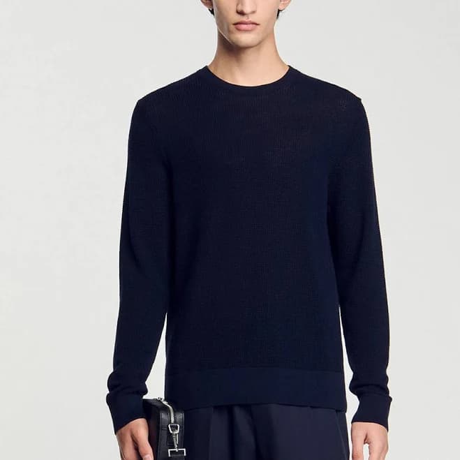 Sandro Men's Textured Knit Cotton Sweater
