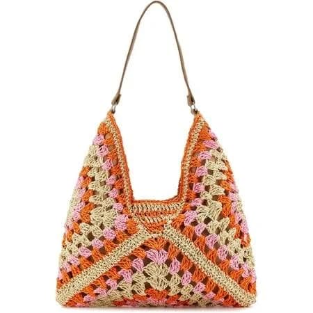 Women's Vintage Straw Hobo Bag