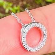 Sterling Silver Minimalist Circle Pendant Necklace