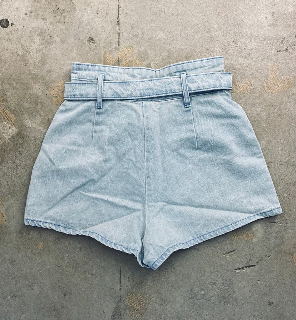 NEW! Light Denim Buckle Shorts | Jobes Hats, LLC