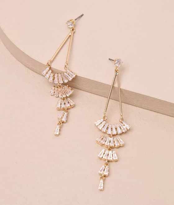 Lulus Rhinestone Drop Earrings