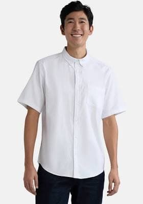 George Men's Poplin Short Sleeve Button-Up Shirt