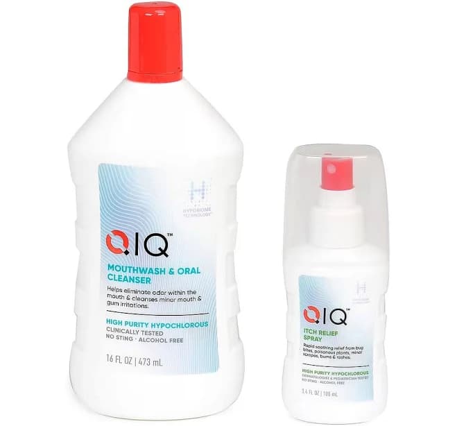 QIQ Mouthwash & Oral Cleanser (16oz) with Itch Relief Spray (3.4oz)