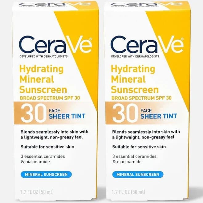 FSA-Eligible | CeraVe Mineral Tinted Face Sunscreen SPF, 30 1.7 oz, 2-Pack | FSA Store