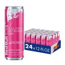 Red Bull Peach Edition Energy Drink, White Peach, 12 fl. oz., 114mg Caffeine, Taurine & B Vitamins