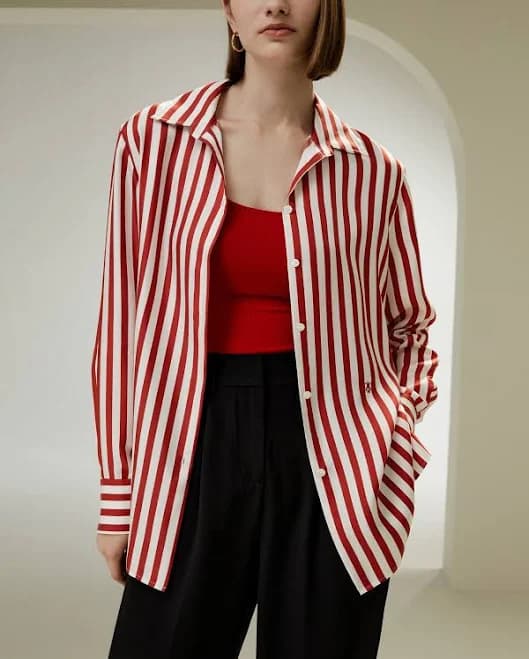 Lilysilk Women's Amalfi Stripe Silk Shirt