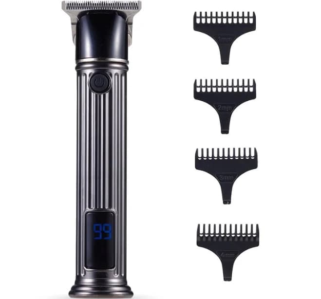 Brookstone Men's Cordless Rechargeable Metallic Electric Hair Clipper Kit