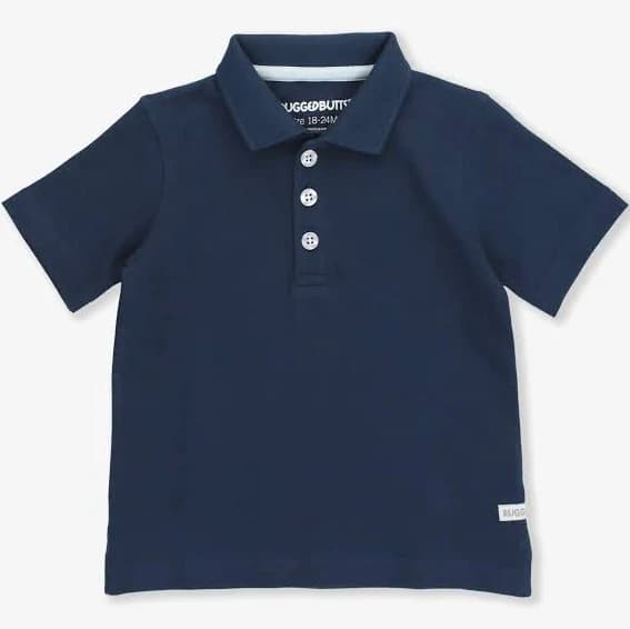 Baby ruggedbutts Light Blue Pique Short Sleeve Polo Shirt