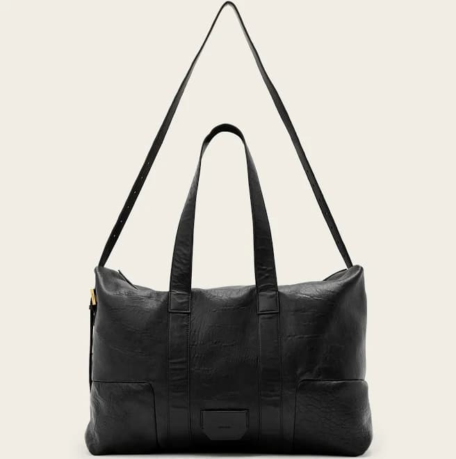 AllSaints Ares Large Grained Leather Holdall Tote