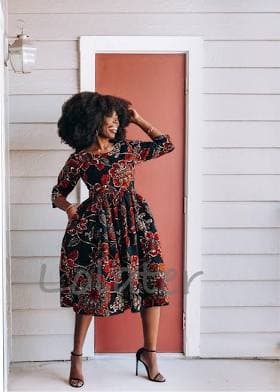 African Print Midi Summer Dress
