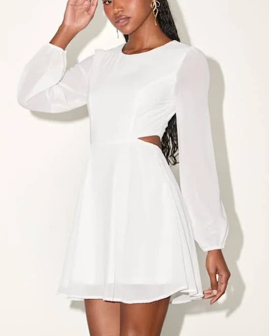 Lulus Long Sleeve Cutout Mini Dress