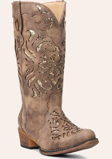 Roper Womens Riley Glitz Snip Toe Boots