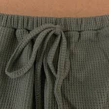 Shein Women's XXL US Size 14 Olive Green Waffle Knit High Wiasted Shorts New | eBay