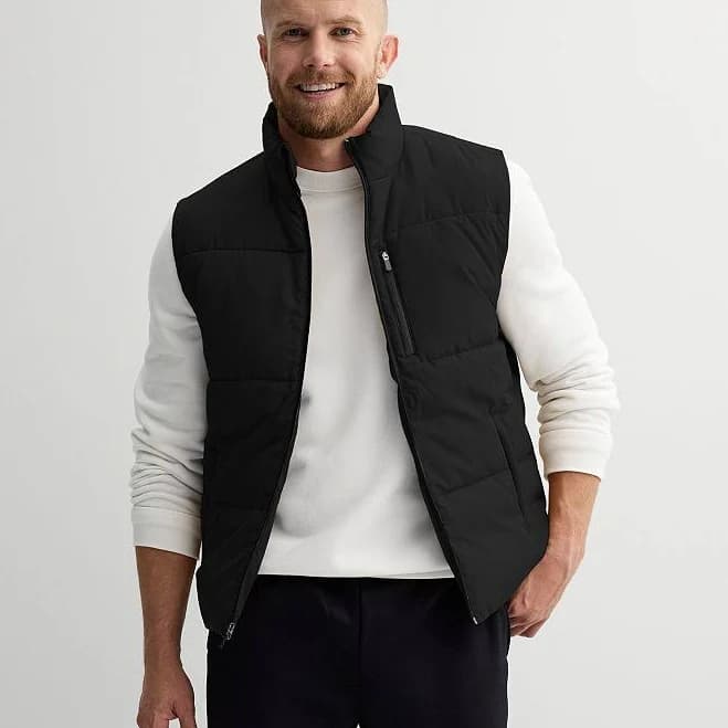 Men's Tek Gear Insulated Puffer Vest, Size: Small, Mineral Black