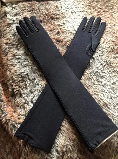Gothic Whitby Over The Elbow Length Stretchy Satin Opera Gloves