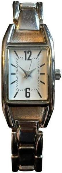 Women's Rectangular Analog Watch with Link Bracelet