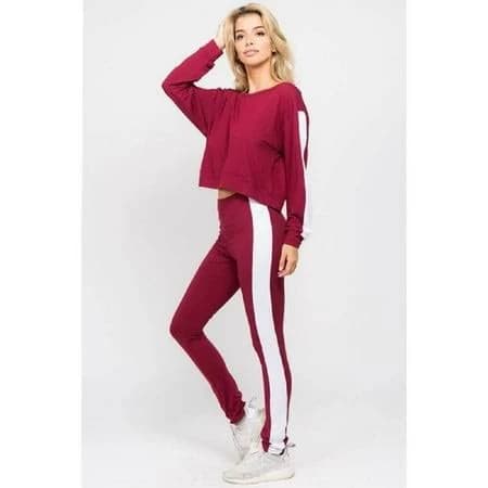 Yelete Women's Striped Varsity Lounge Set