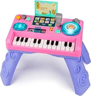Baby DJ Table for Toddlers 1-3 with Music & Light, Musical Baby Piano Toys 6-9-12-18 Months Toddler Activity Table Music Instruments Learning Toys for 1 Year Old Girl Easter Birthday Gifts Age 0-2