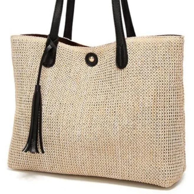 Lily Bloom Large Capacity Soft Straw Tote Shoulder Bag
