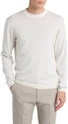 Jack Victor Men's Bartholomew Geo Pattern Cotton & Silk Crewneck Sweater